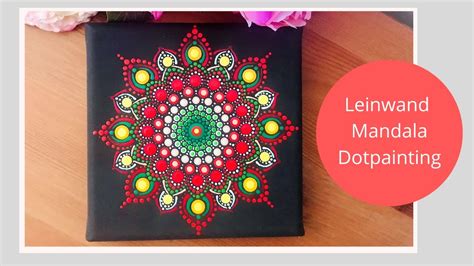 Kleine Leinwand im Mandala Dotpainting Stil